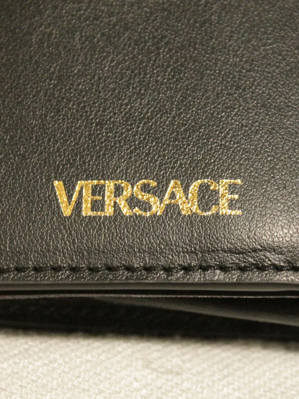 Versace Black Leather Wallet with Authenticity Card